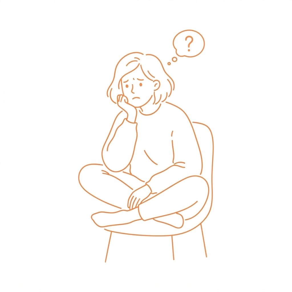 モヤモヤする女性のイラスト
